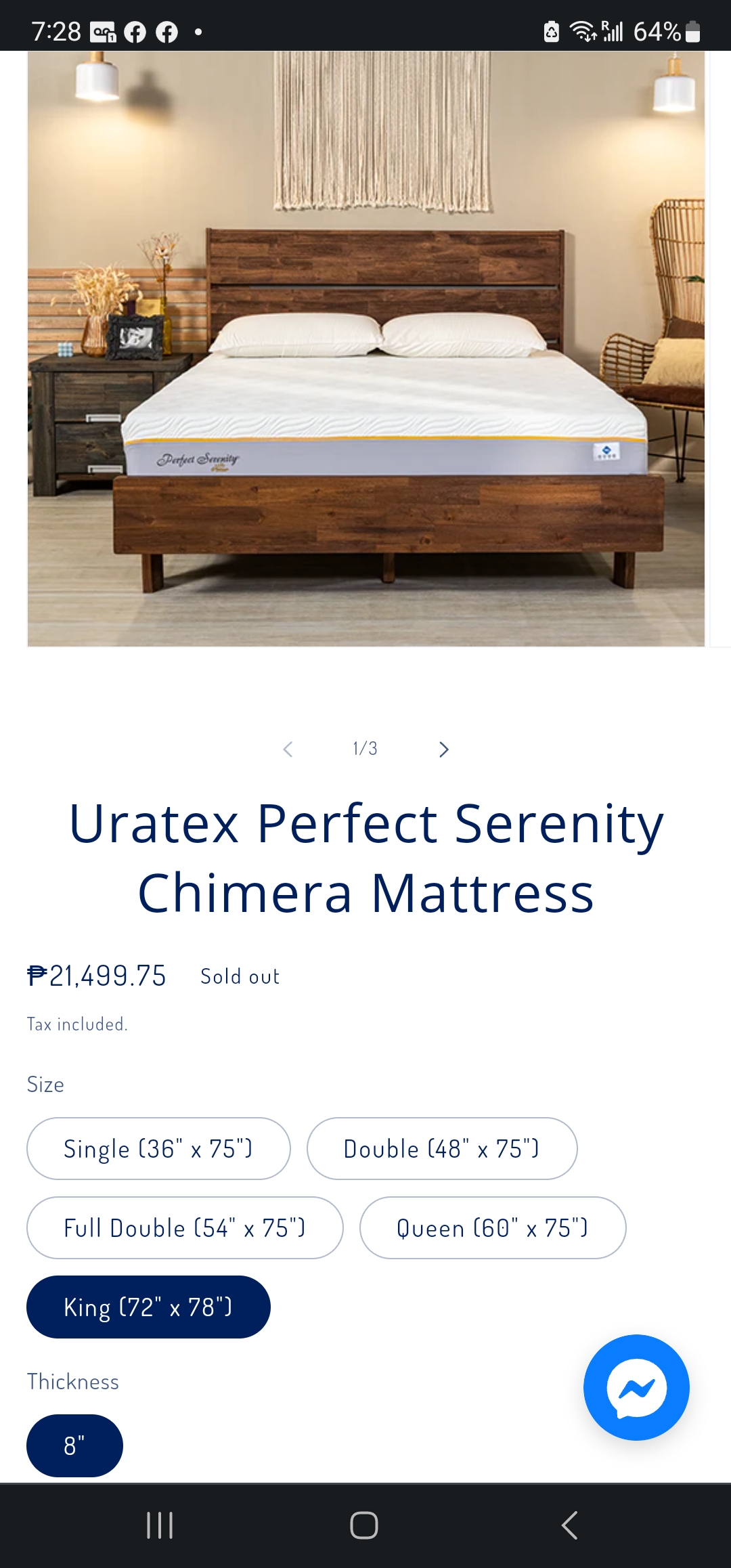 Mattress Perfect Serenity Premium 8 Foam for sale Used Philippines