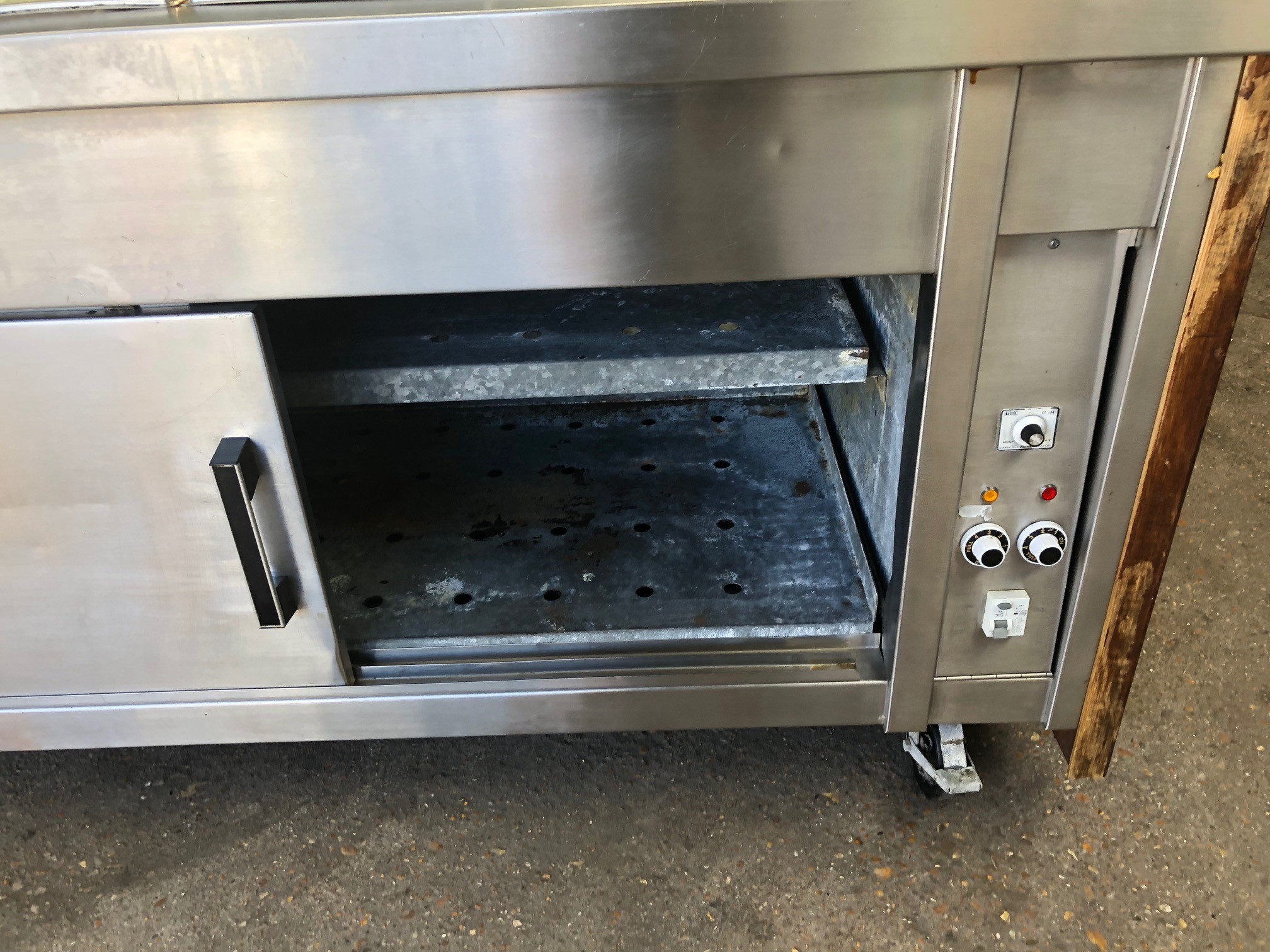 Electric Dry Heat Hot Cupboard with heated top plate 1.2 meters