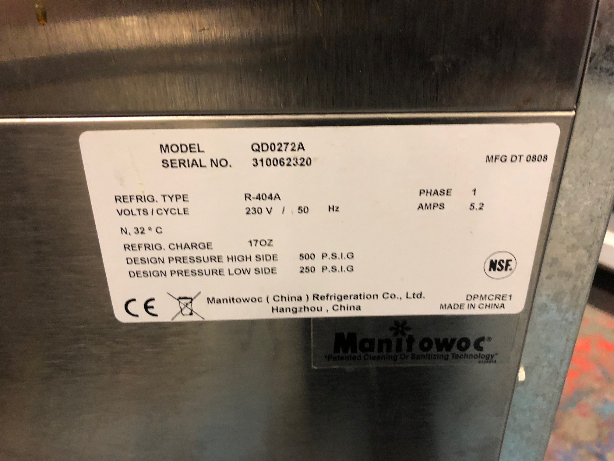 Manitowoc Undercounter Ice Machine Used Rational