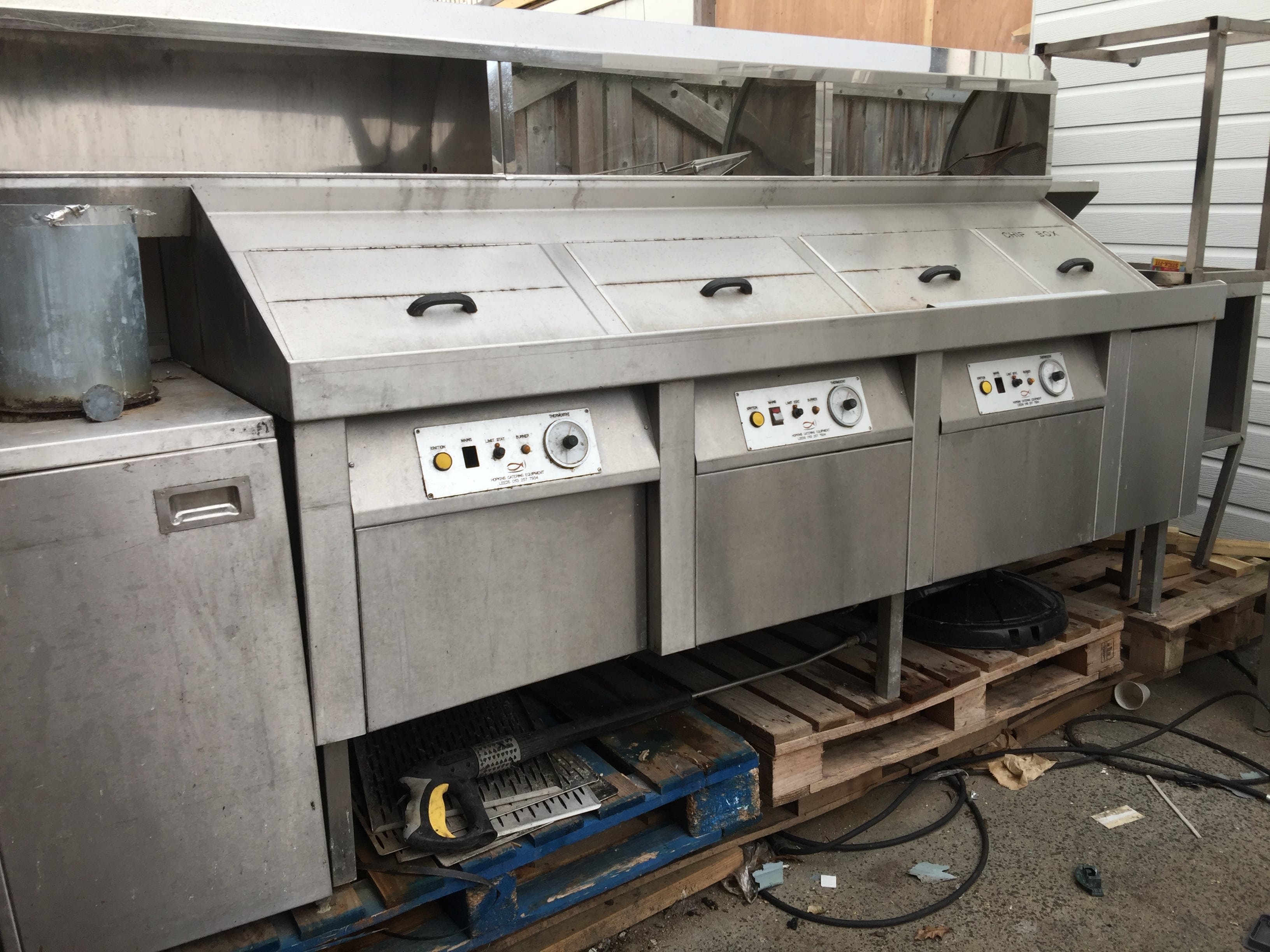 Hopkins fish and chip shop frying range SAS Used Rational Catering