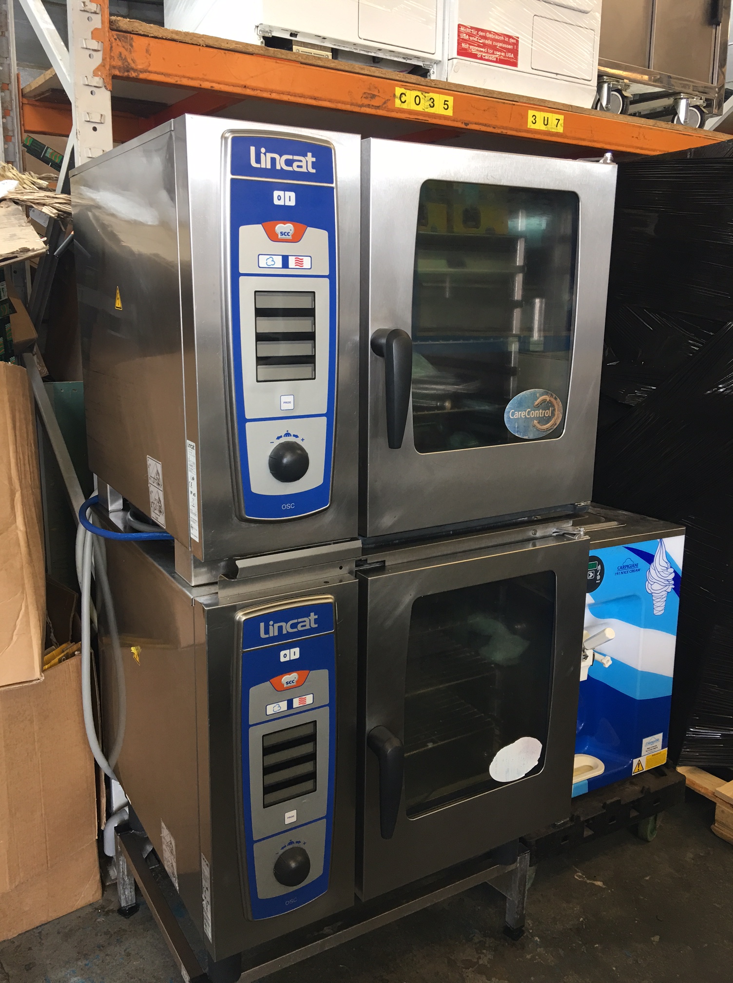Stacked Rational SCC61 6 Grid Ovens with Stand (Can be Single Phase or
