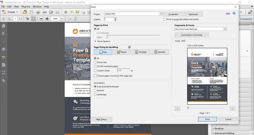 How to perfectly resize a pdf file Used to Tech