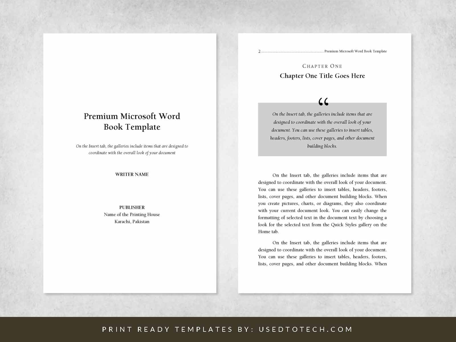 Book Template Microsoft Word