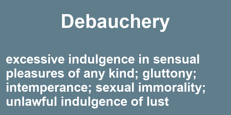 Debauchery in a Sentence 36 Real Example Sentences