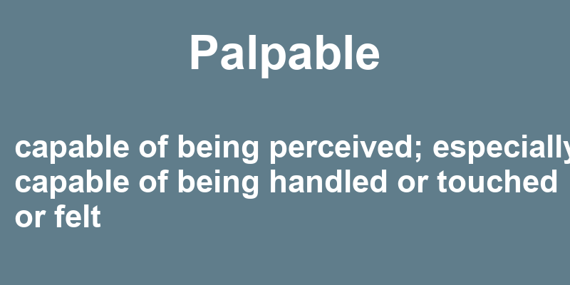 Palpable in a Sentence 38 Real Example Sentences