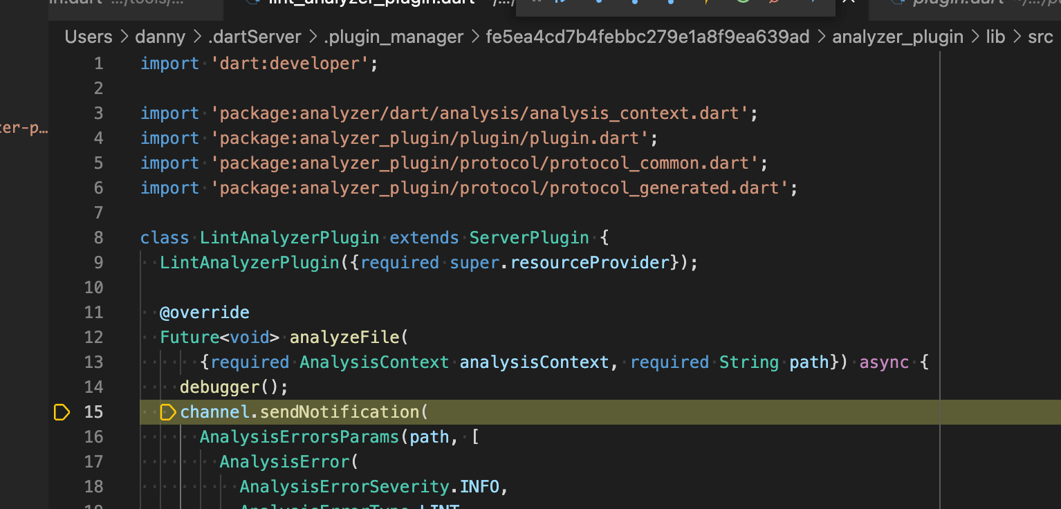 Analyzer plugin debugging fails · Issue 4298 · DartCode/DartCode
