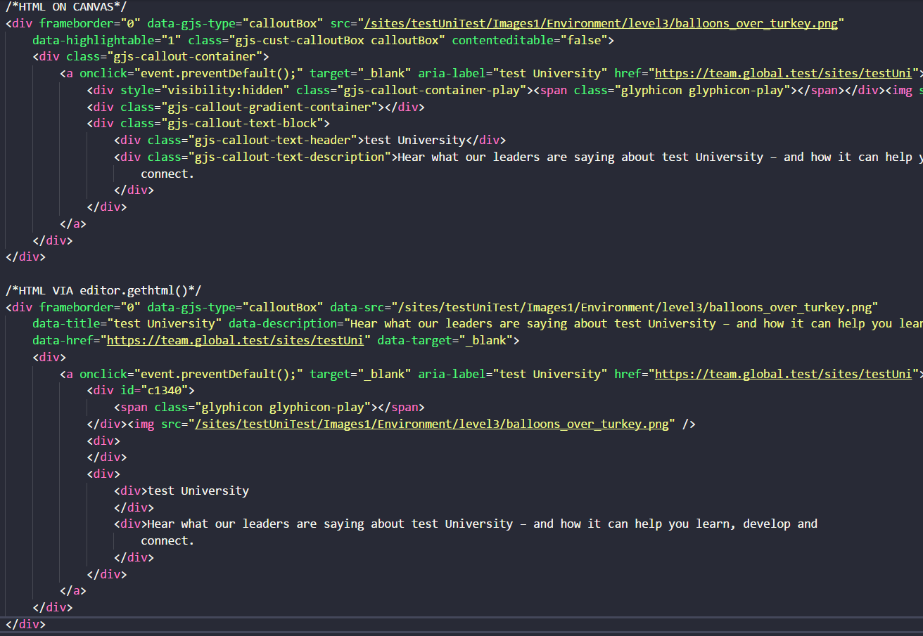 Classes are missing on editor.gethtml() · Issue 557 · GrapesJS