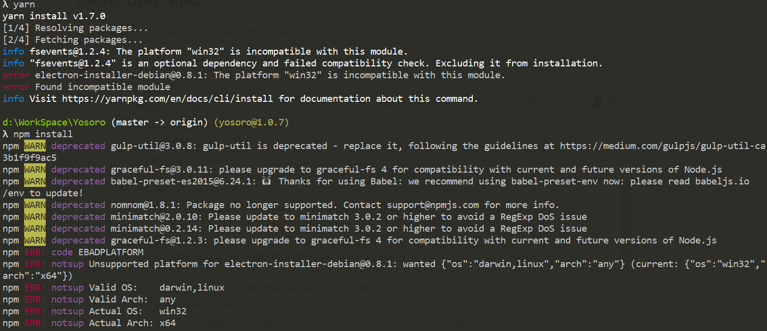 module found when running yarn on Windows · Issue 34 · IceEnd/Yosoro · GitHub
