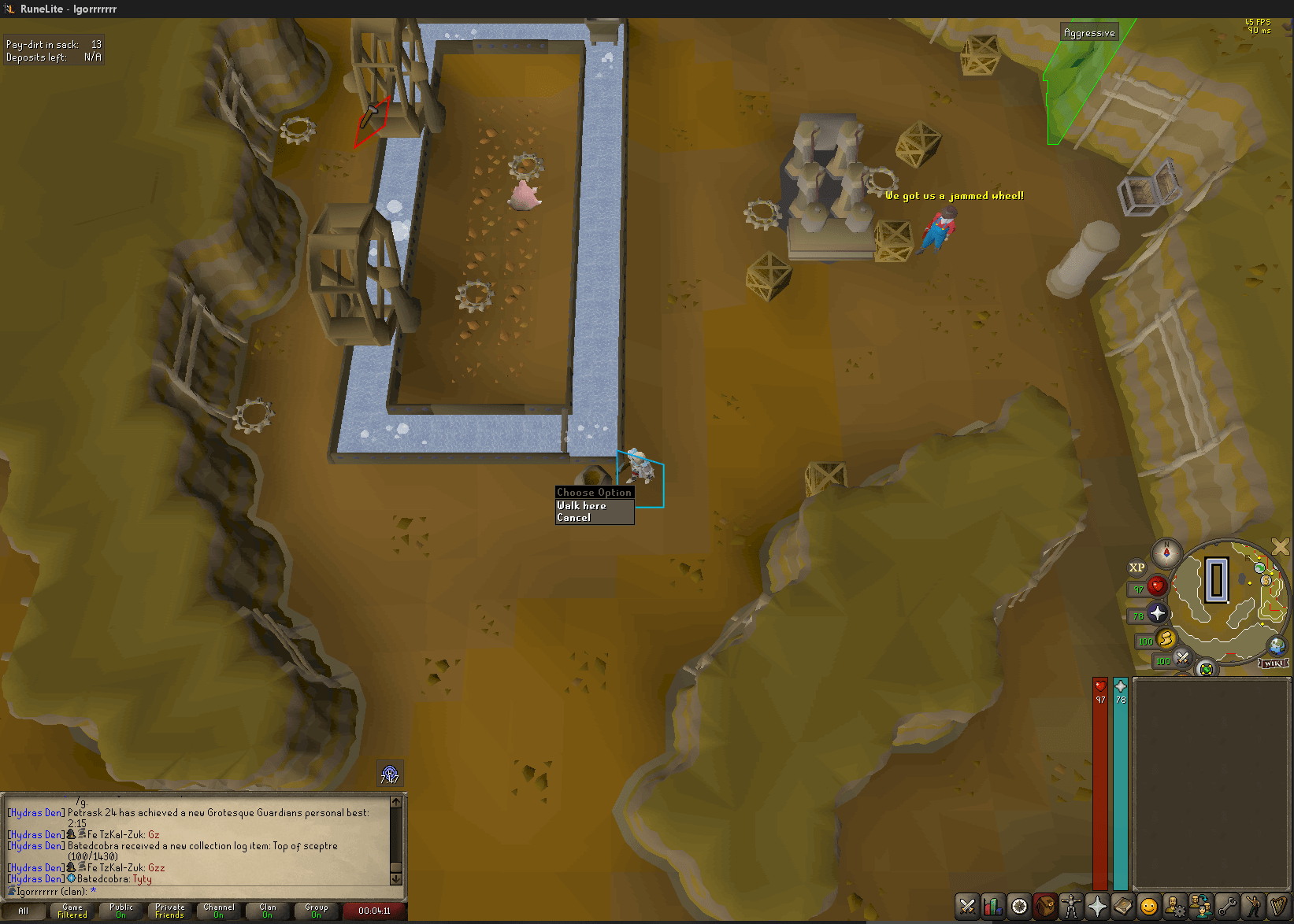 Missing 'search' option on motherlode mine ore sack · Issue 16055