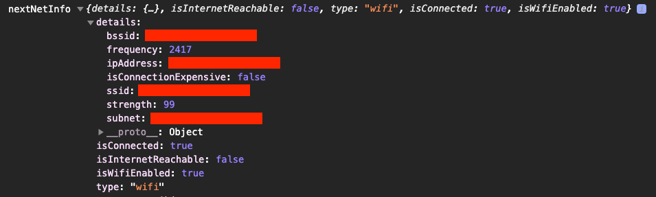 Android 10 type is `none` for no wifi