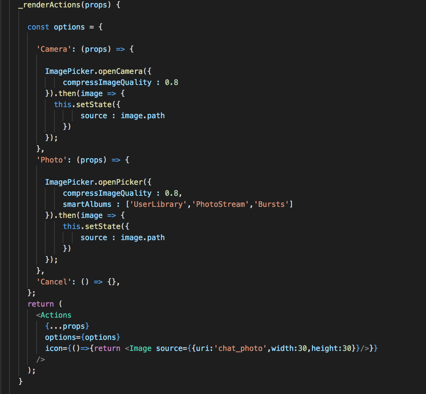 TypeError Cannot read property 'setState' of undefined