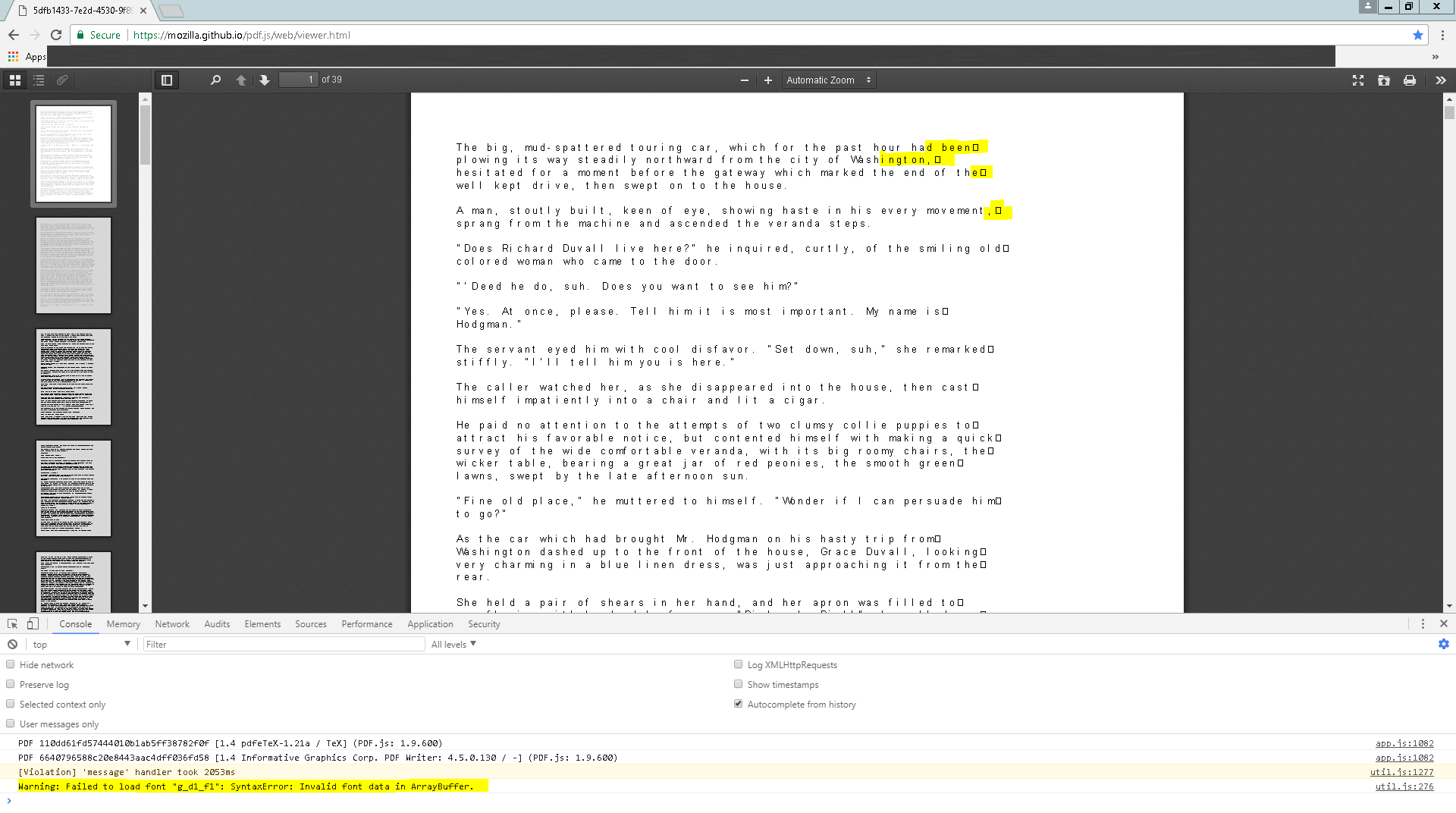 Warning Failed to load font "g_d1_f1" SyntaxError Invalid font data