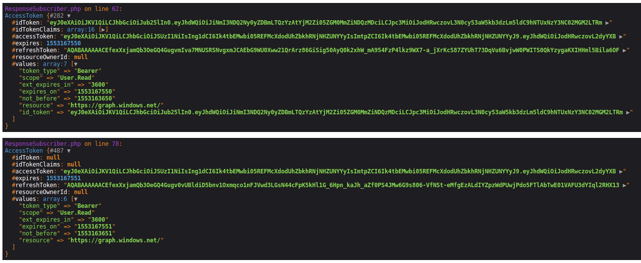 Getting a resource owner fails with refreshed access token (missing