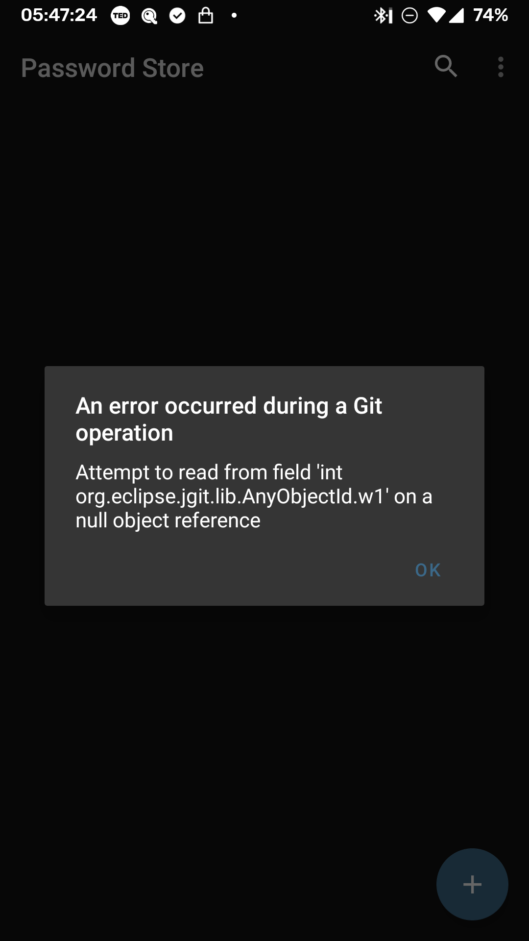[BUG] An unclearable notification should be thrown for git operations
