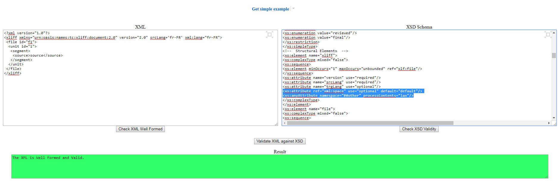 xmllang attribute should be allowed on some other elements than and