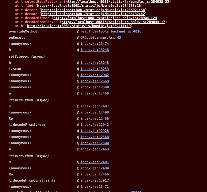 onResult callback logs an error when there appears to be none · Issue