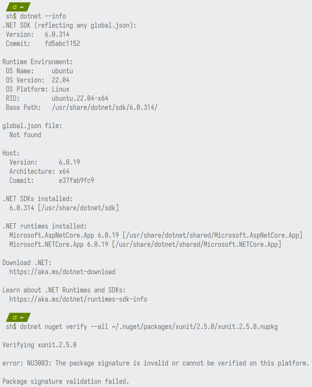 Certificate error occurred when opening v2.5.0 NuGet package with