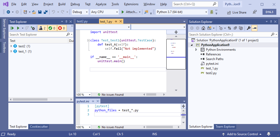 Pytest with ini file with python_files returns tests in project that