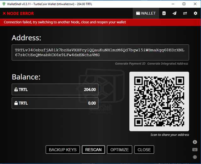 Connection failed error after opening when using any node