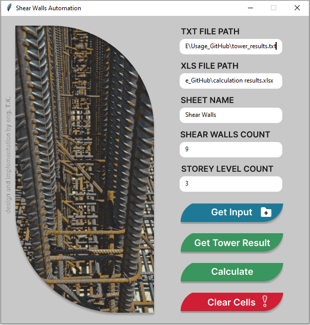 GitHub TanyaAng/Automated_Shear_Walls_Calculations Desktop application for automated