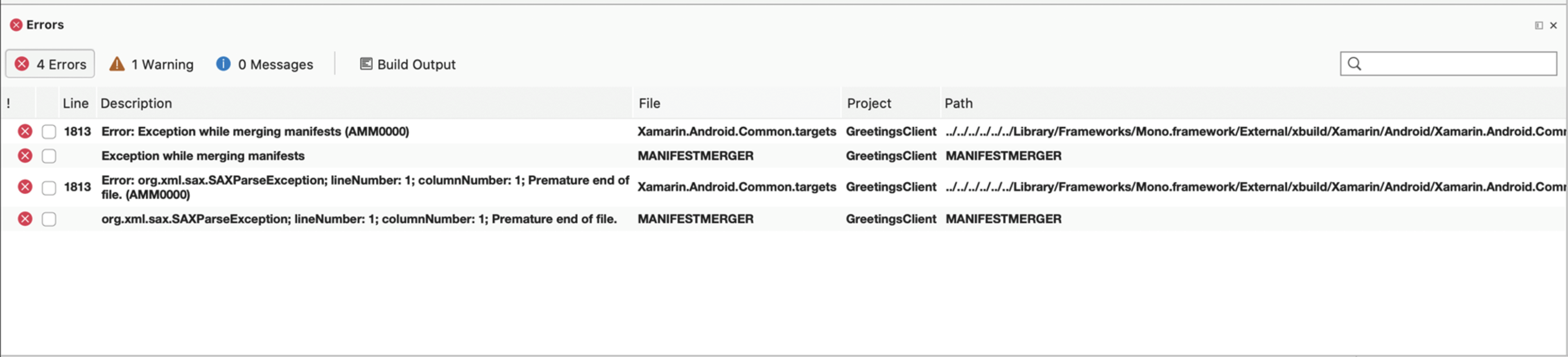 Several syntax errors when building binding library for Android 11
