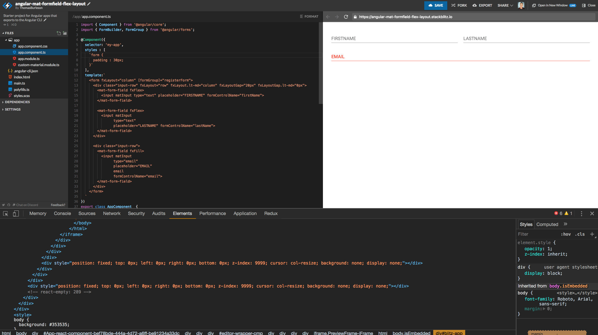 Flexlayout not compatible with material 5 · Issue 492 · angular/flex