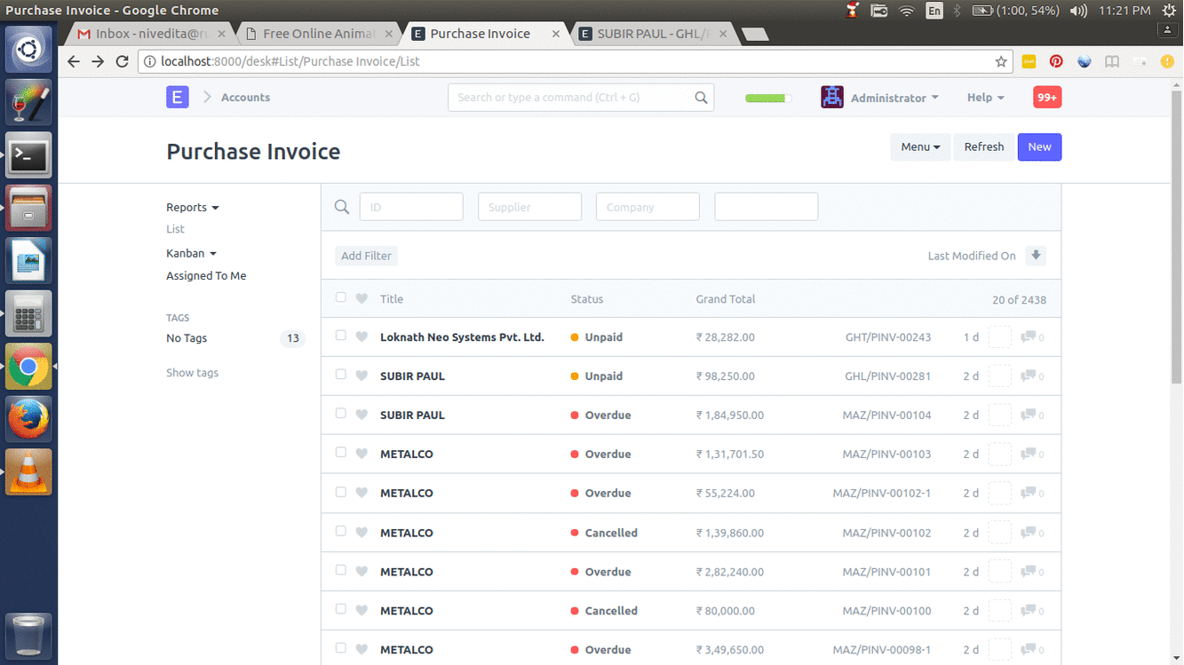 After Update the date filter is not working properly for doc type