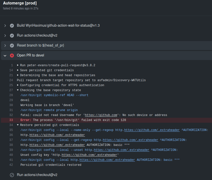 Dependabot unable to open PR's "fatal could not read Username for
