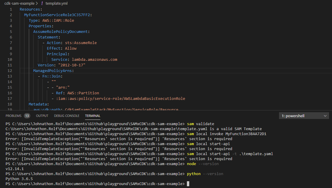 sam validate fails if cf template was created with cdk · Issue 1628