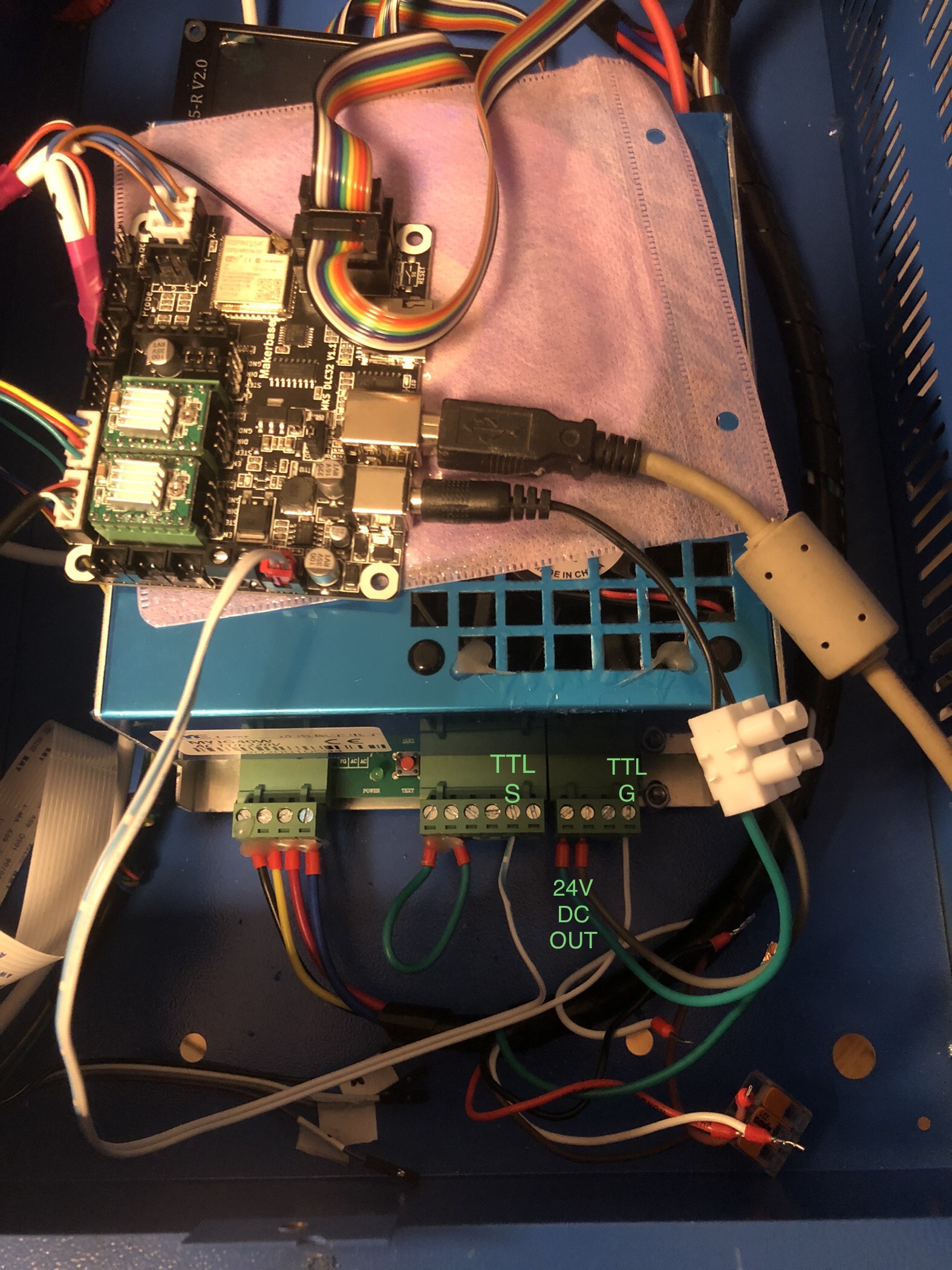 need help wiring co2 laser with dlc32,about makerbasemks/mksdlc32