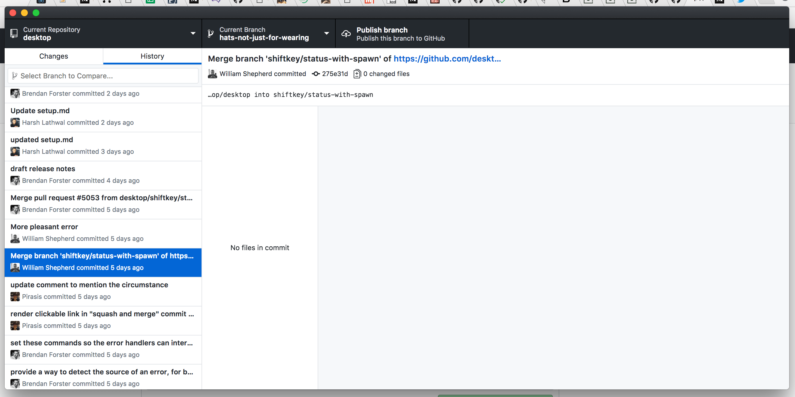 Improve our representation of merge commits · Issue 386 · desktop