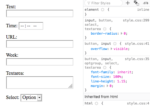 normalize.css 🚀 MobileWebKitの入力要素の丸い角を削除します