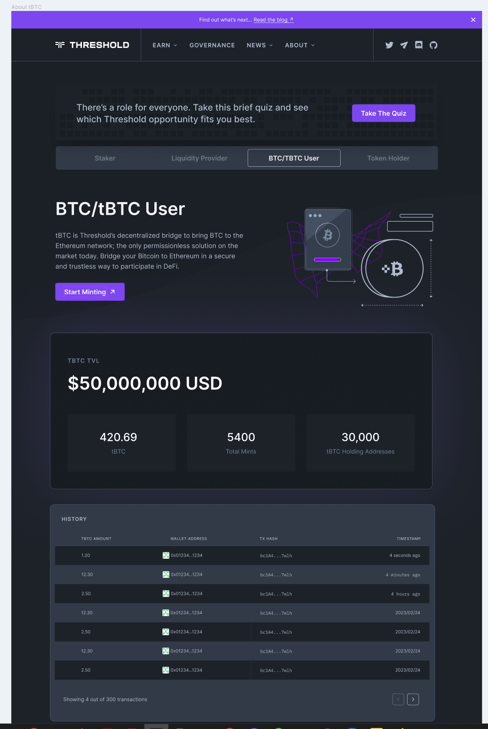 Design Exploration for tBTC dApp Stats · Issue 466 · threshold