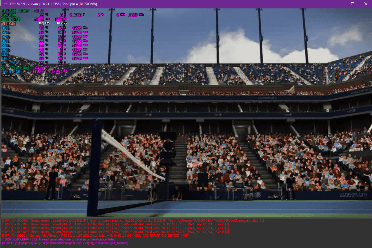 Top Spin 4 [BLES00668] Crashes after intro video with Anti Aliasing