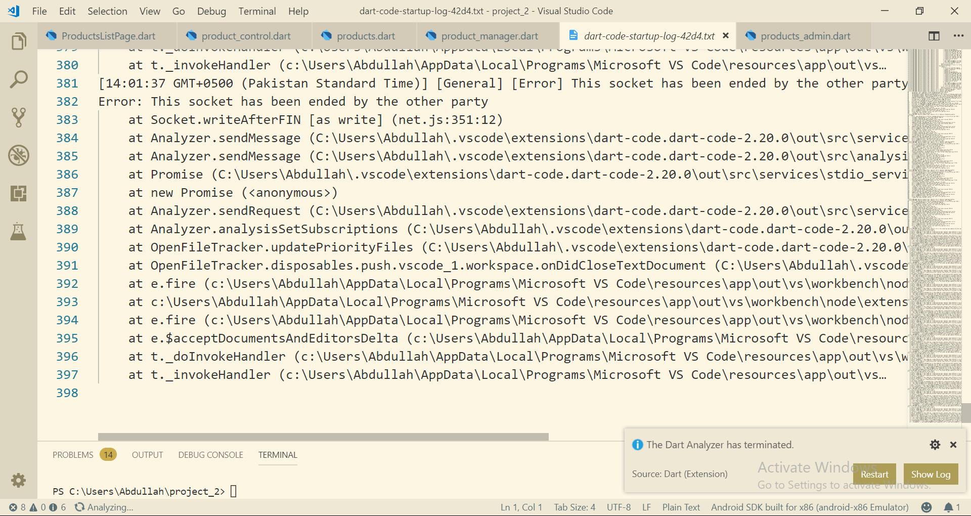 i am having a strange dart analyzer error · Issue 1279 · DartCode