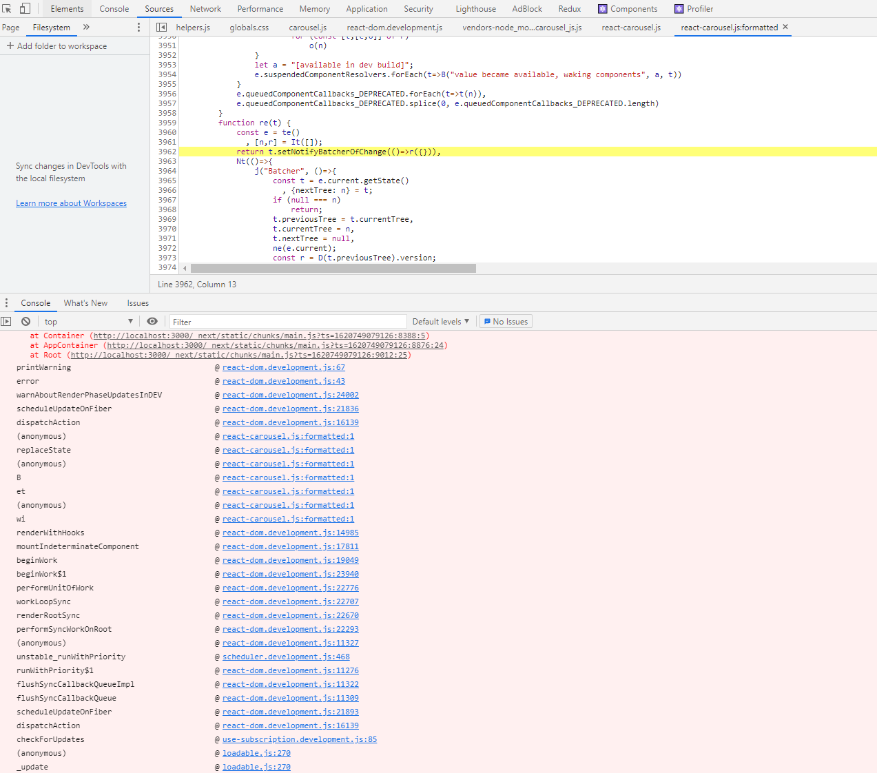 Cannot update a component while rendering a different component