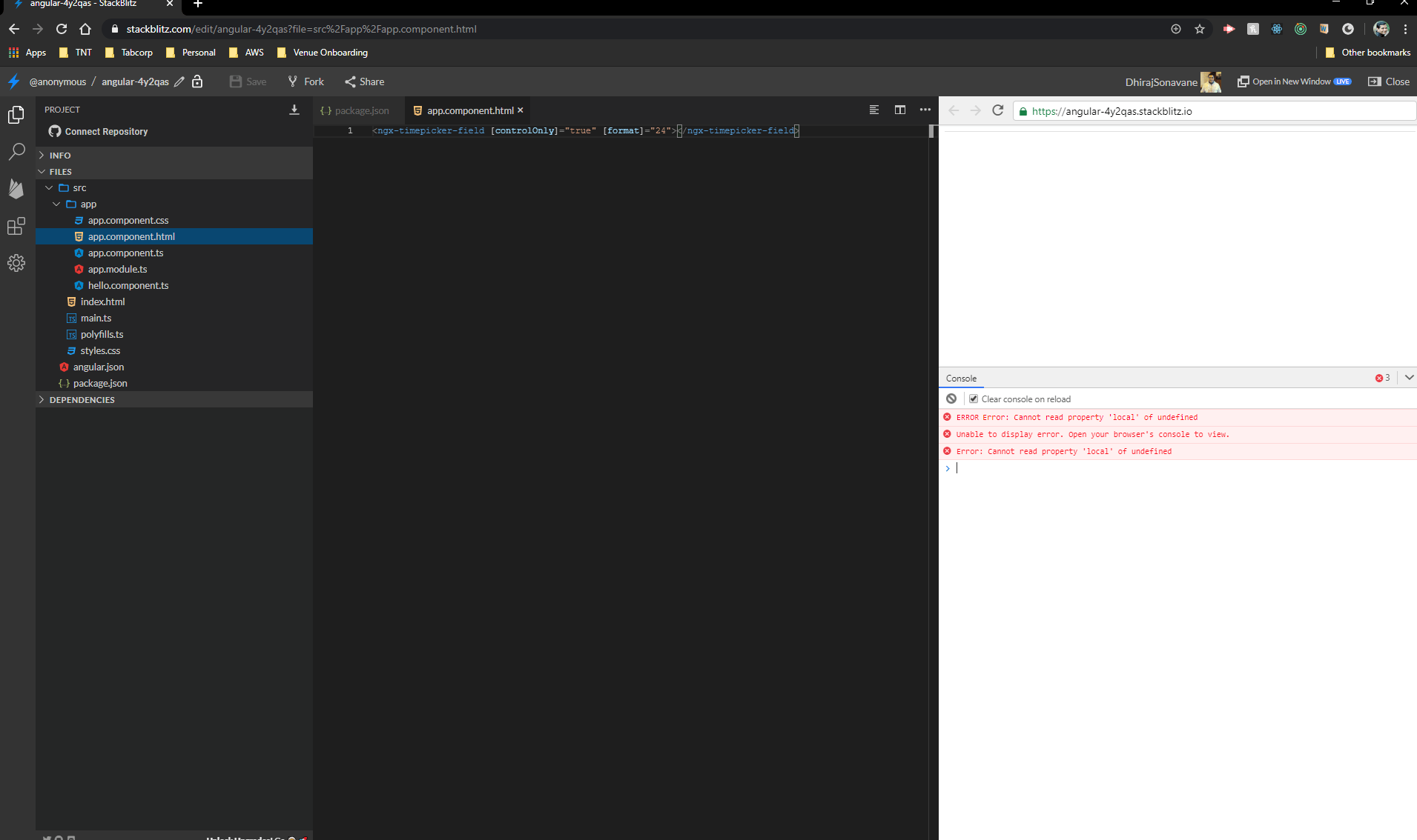 ngxtimepickerfield 24 hour format Invalid DateTime for 0000 to 0059