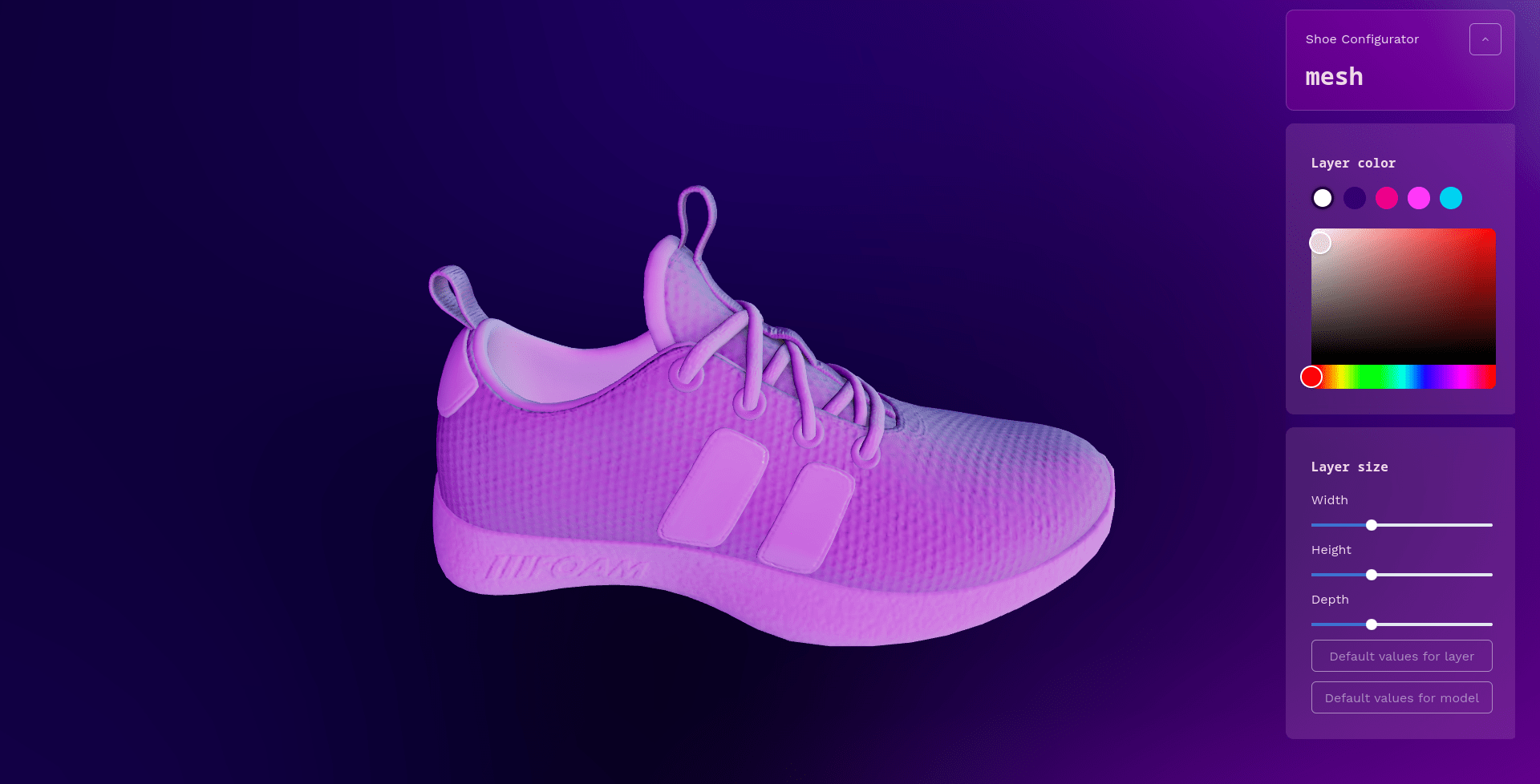 GitHub NataliPP/3Dshoecustomizer 3D shoe customizer using React