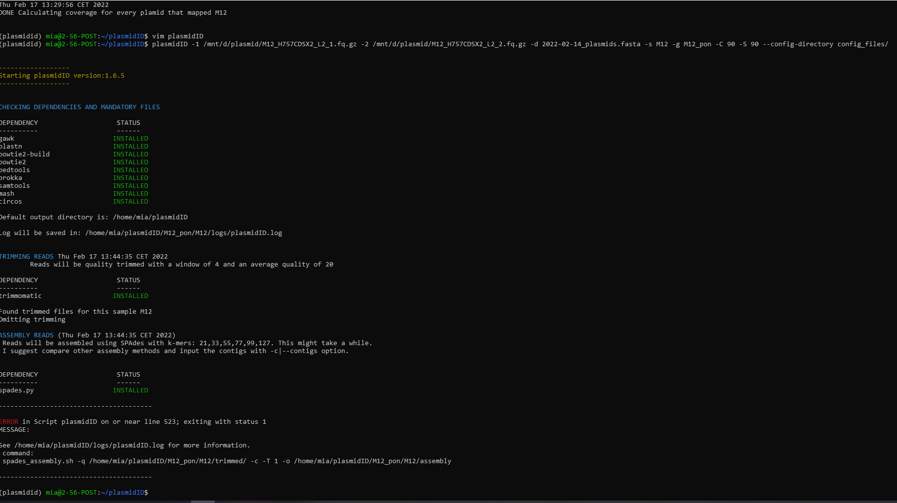 Error with spades_assembly.sh · Issue 21 · BUISCIII/plasmidID · GitHub