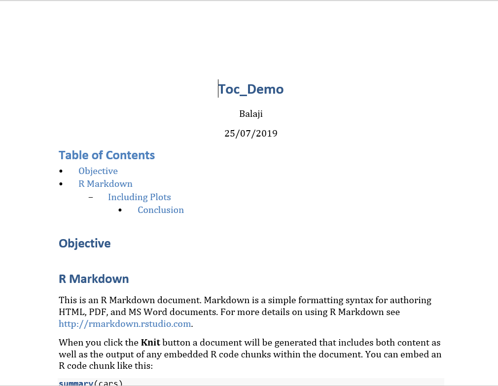 Generate Manual Table of Contents in (R)Markdown Documents · GitHub