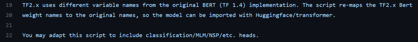 Small question about BertForMaskedLM usage on TF model · Issue 10589