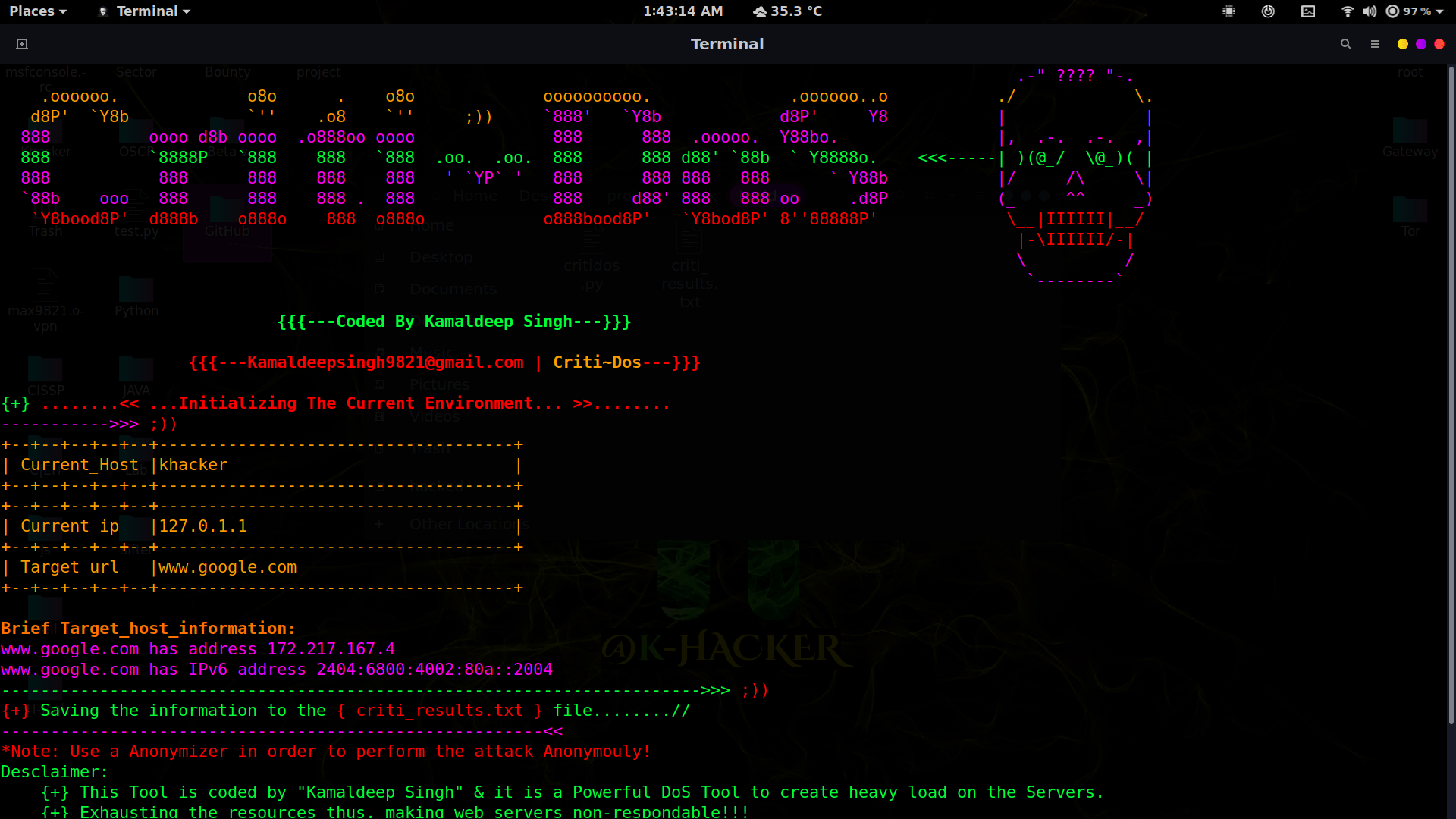 GitHub M4xSec/CritiDos This Tool is a Powerful dos & ddos Tool to