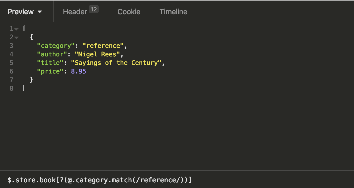 [Bug] Regular expressions in JSONPath output filter are not working