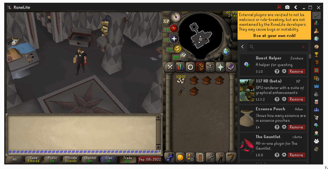 Side panel doesn't open when in plugin hub and search bar is filled