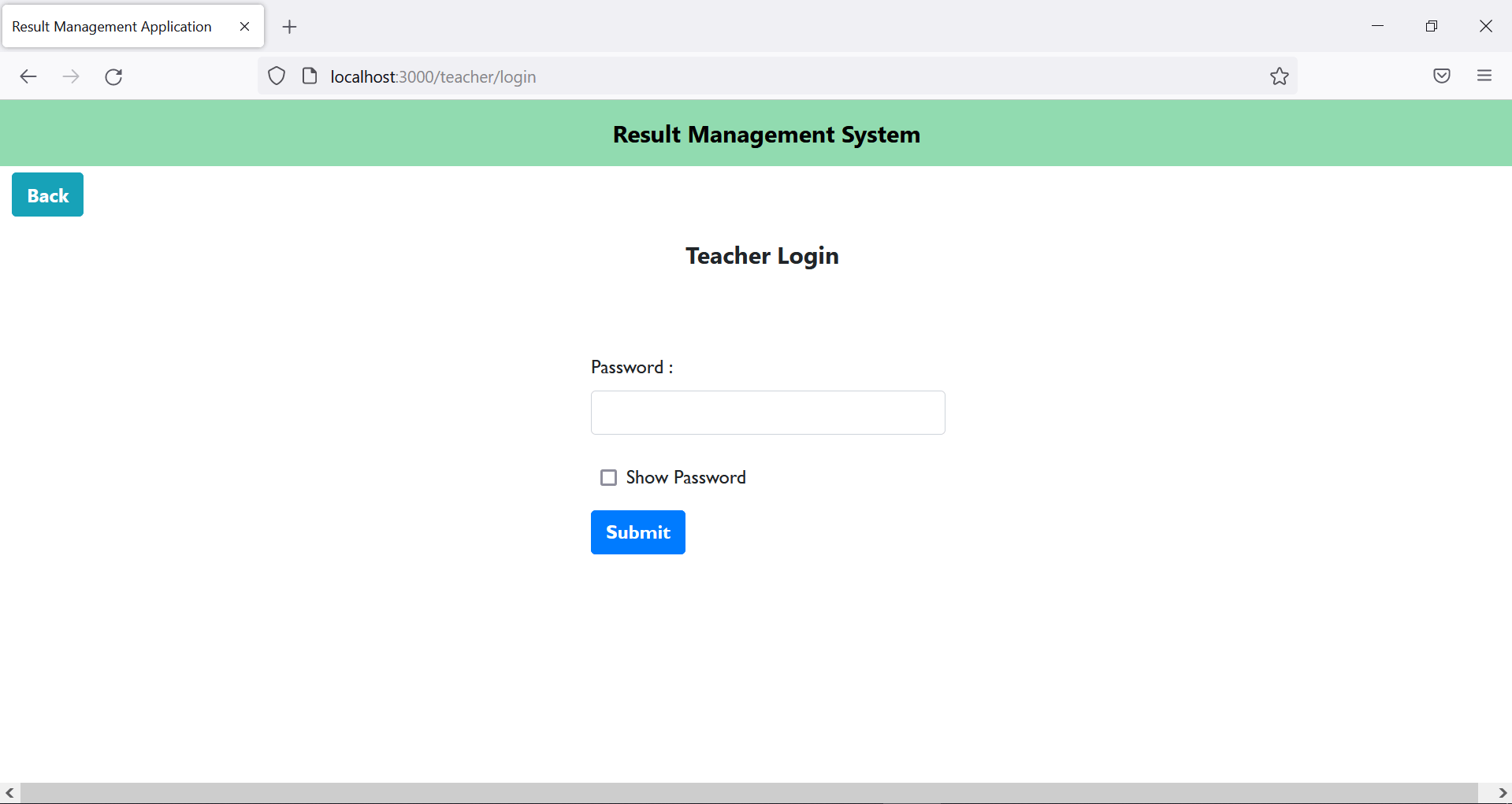 teacher login