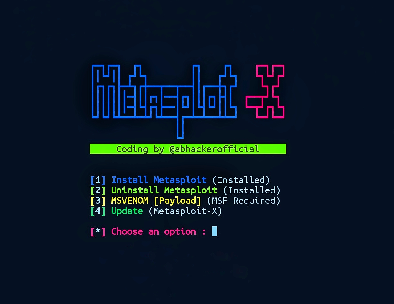 GitHub abhackerofficial/MetasploitX