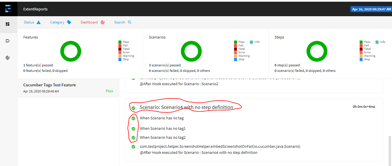 CucumberOptions(Strict=true) not failing the Undefined Steps present in Feature File · Issue