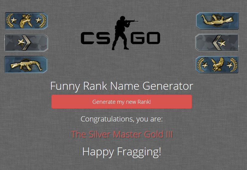 GitHub verfehlix/csgorankgenerator Simple Funny Rank Generator for