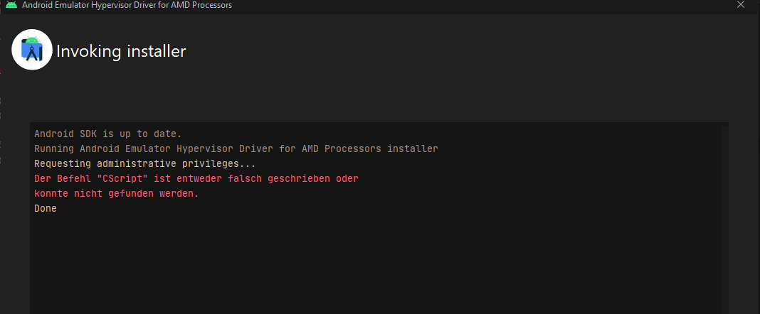 Installation failed (Requesting administrative privileges...) · Issue
