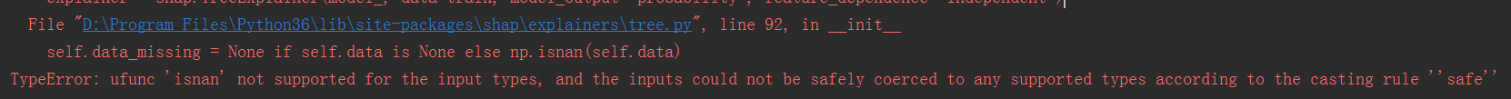 ufunc 'isnan' not supported for the input types · Issue 432